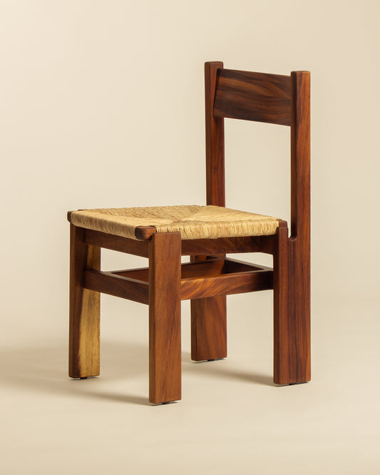 Silla de comedor Pancha con asiento de palma